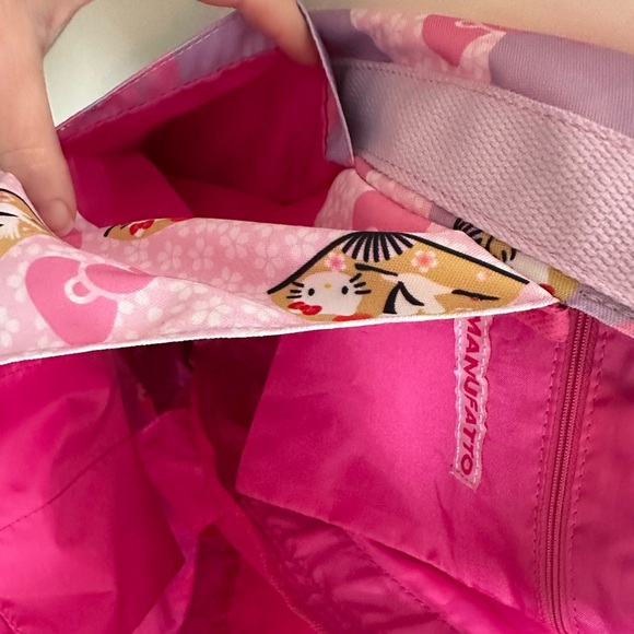 Hello Kitty X Manufatto Balloon Bag Tote Pink Kimono Tori Gates Tokyo Japan - Picture 6 of 7